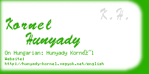 kornel hunyady business card